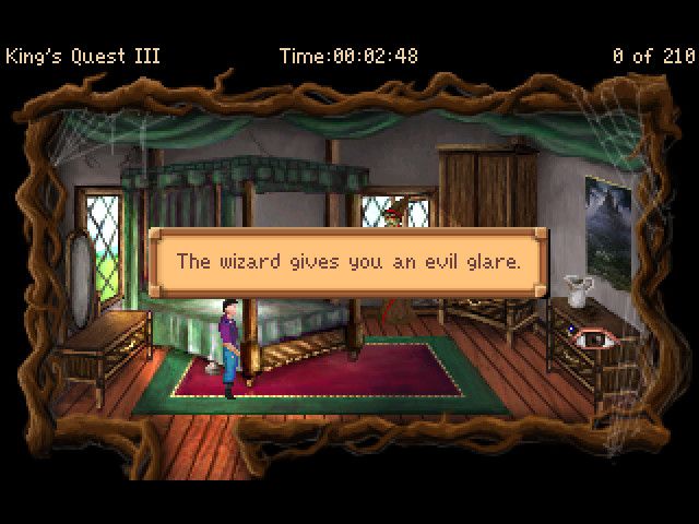 In King's Quest III schlüpft der Spieler in die Rolle des jungen Gwydion, den der Zauberer Manannan gefangen hält. Ziel des Spiels ist es, dem Zauberer zu entkommen und nach Hause zurückzukehren.