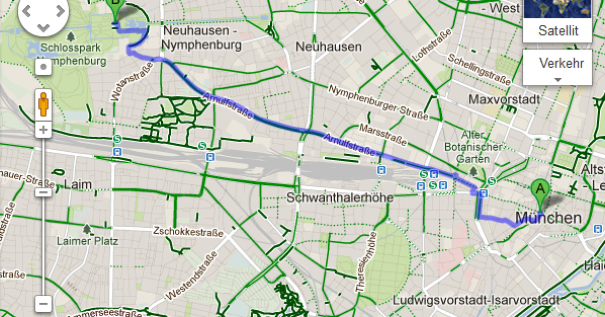 Google Maps Fahrrad Routenplaner W1200 H628 